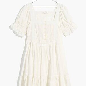 Madewell Puff-Sleeve Drawstring Mini Dress - Size Small - EUC - 100% cotton